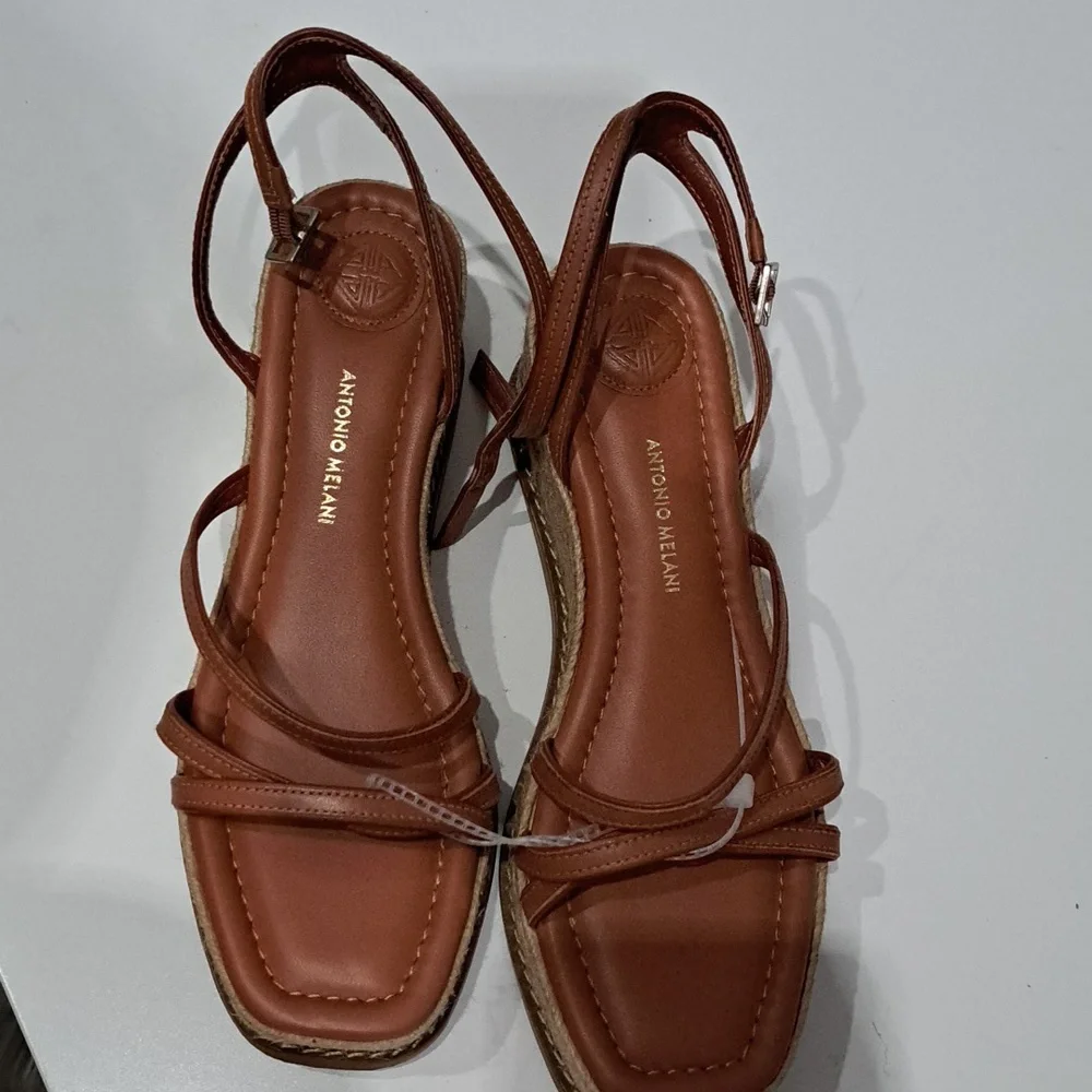 Antonio Melani Hazelle Strappy Platform Wedge Espadrille Sandals - Picture 2 of 7